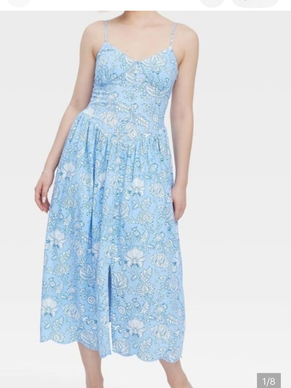 Roller Rabbit x Target Blue Floral Smocked Cotton Dress - Small